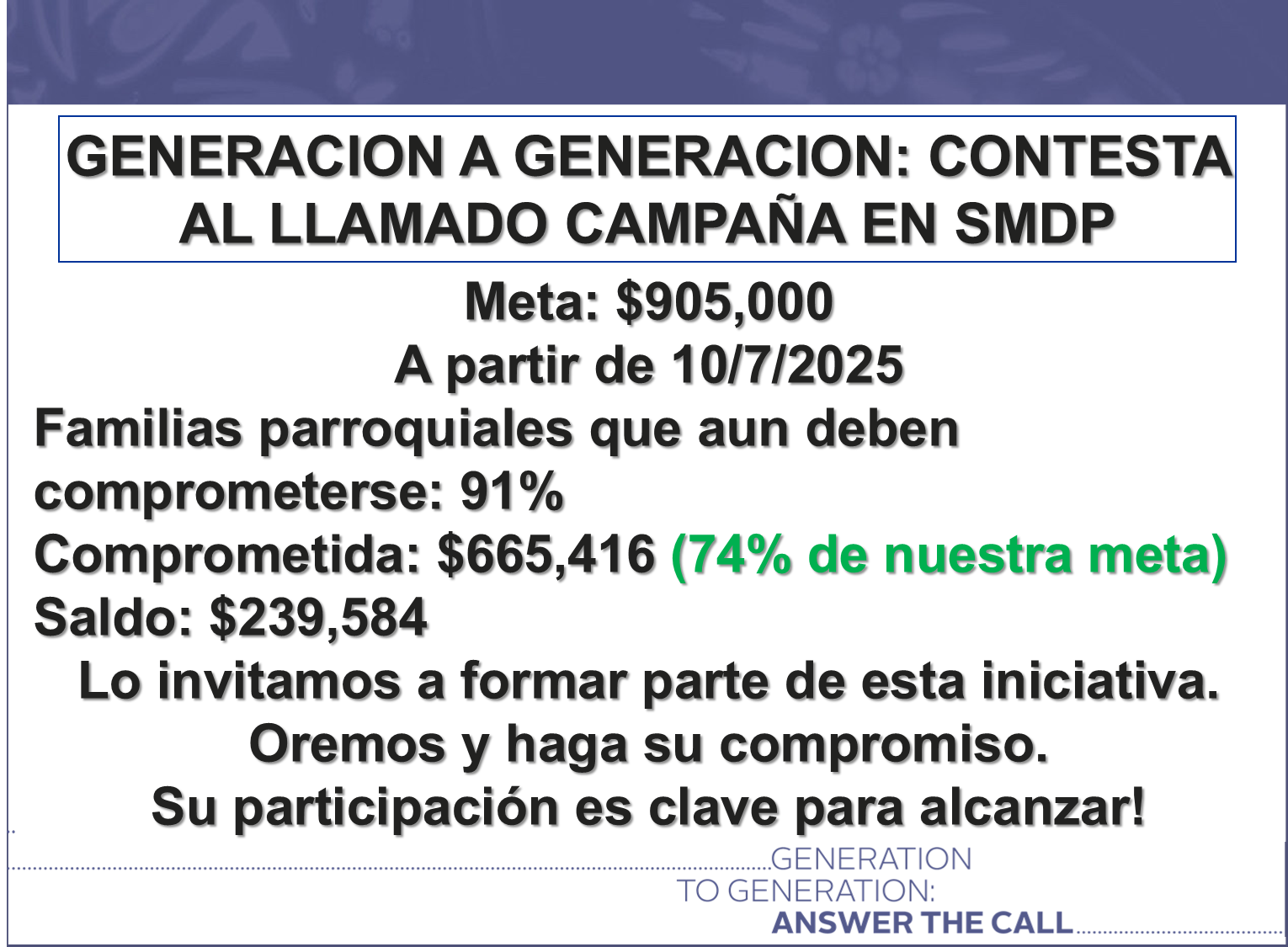 Campaña de Generación en Generación