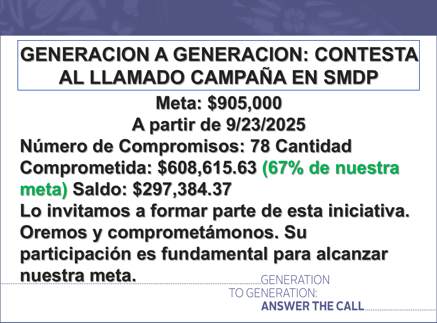 Campaña de Generación en Generación